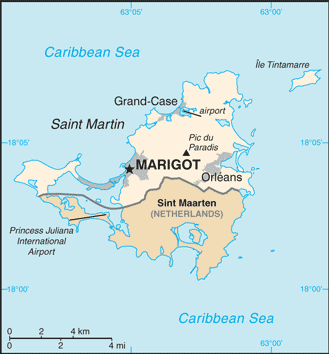 Saint Martin-Karte